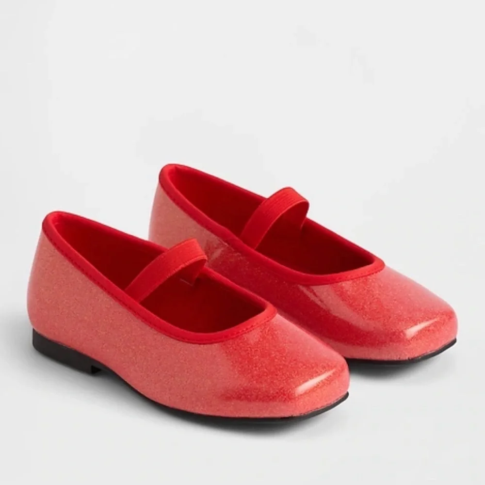 GAP Girls Red Glitter Mary Jane Shoes